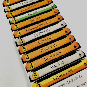 Dominion SEASIDE Divider Cards 2nd Edition - Full Tab DIVIDER CARDS of the Seaside Expansion for the Game of Dominion