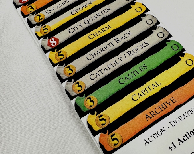 Dominion EMPIRES Divider Cards - Full Tab DIVIDER CARDS of the Empires Expansion for the Game of Dominion