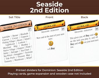Dominion Seaside 2nd Edition Divider Cards | Double-Sided Full-Tab Organizers