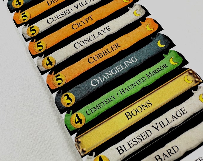 Dominion NOCTURNE Divider Cards - Full Tab DIVIDER CARDS of the Nocturne Expansion for the Game of Dominion