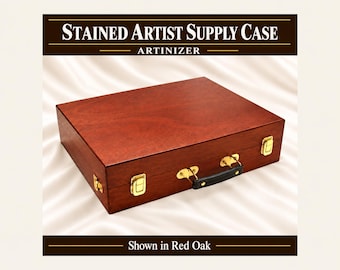 Stained Artist Supply Case | Wooden Art & Craft Storage | ARTINIZER