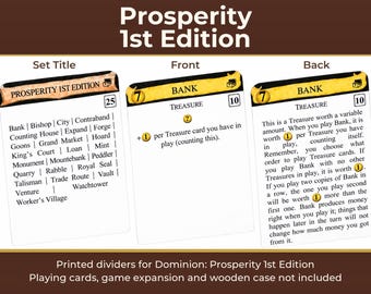 Dominion Prosperity 1st Edition Divider Cards | Double-Sided Full-Tab Organizers