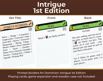 Dominion Intrigue 1st Edition Divider Cards | Double-Sided Full-Tab Organizers
