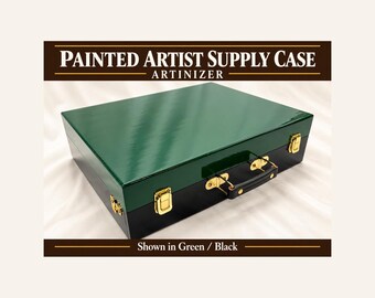 Painted Artist Supply Case | Wooden Art & Craft Storage | ARTINIZER