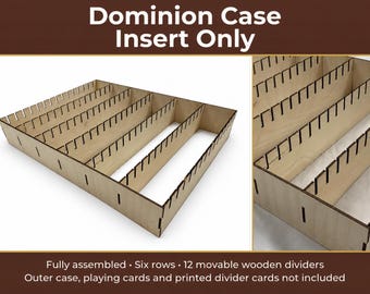 Dominion Case Insert Only | Fully Assembled Wooden Organizer with 12 Movable Wooden Dividers