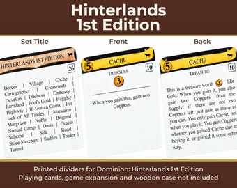 Dominion Hinterlands 1st Edition Divider Cards | Double-Sided Full-Tab Organizers