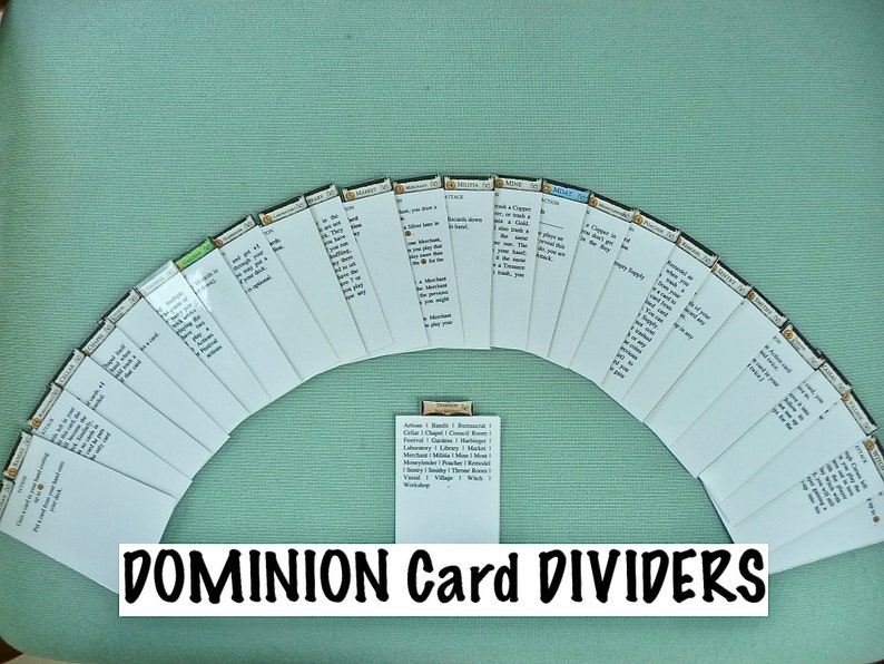 The DOMINIONIZER The ULTIMATE Dominion Card ORGANIZER The Etsy