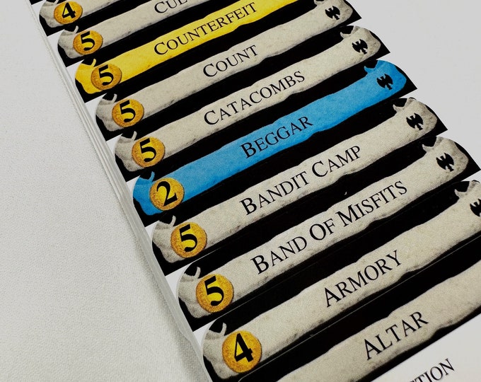 Dominion DARK AGES Divider Cards - Full Tab DIVIDER Cards of Dark Ages Expansion for the Game of Dominion