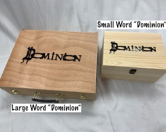 Dominion Card Game - ACCESSORIES for our Dominion Organizer in Full Word "Dominion" or the Dominion "D" for Customizing your Case