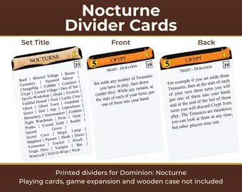 Dominion Nocturne Divider Cards | Double-Sided Full-Tab Expansion Organizers