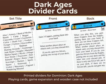 Dominion Dark Ages Divider Cards | Double-Sided Full-Tab Expansion Organizers