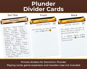 Dominion Plunder Divider Cards | Double-Sided Full-Tab Organizers