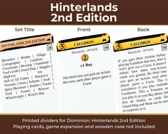 Dominion Hinterlands 2nd Edition Divider Cards | Double-Sided Full-Tab Organizers