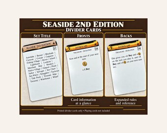 Dominion Seaside 2nd Edition Divider Cards | Double-Sided Full-Tab Organizers