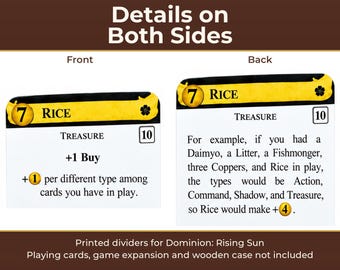 Dominion Rising Sun Divider Cards | Double-Sided Full-Tab Expansion Organizers