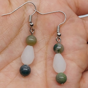Dangle Earrings, beaded dangle Earrings, Gifts for her, Gift ideas agate beads drop earrings