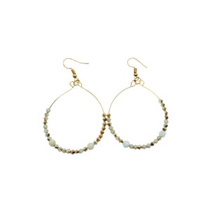Beaded hoop earrings, hoops, earrings, gift ideas, gifts for her beads crystal beads statement jewelry