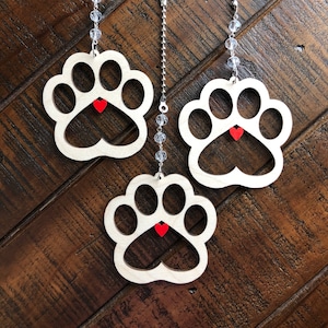 Puppy Love Paw Print Ceiling Fan Pull Chain