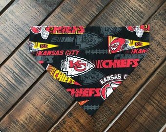 Kansas City Chiefs Over-the-Collar Reversible Dog Bandana ~ Four Sizes, Optional Personalized