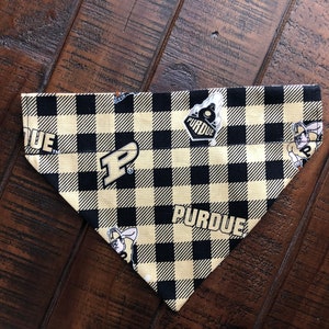 Purdue University Boilermakers Over-the-Collar Reversible Dog Bandana ~ Four Sizes, Optional Personalization