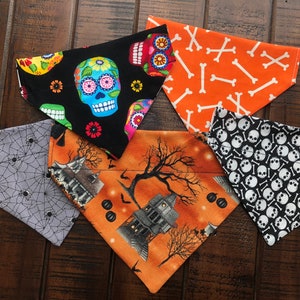 Halloween Over-the-Collar Reversible Dog Bandana ~ Four Sizes, Five Fabric Choices, Optional Personalization