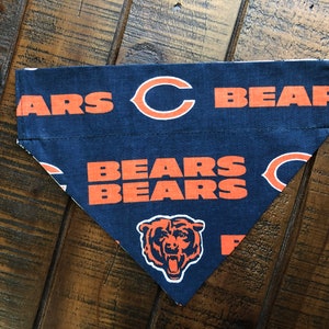 Chicago Bears Over-the-Collar Reversible Dog Bandana ~ Four Sizes, Optional Personalization