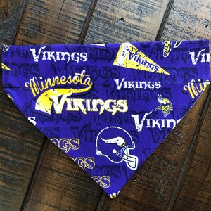 Minnesota Vikings Over-the-Collar Reversible Dog Bandana ~ Four Sizes, Optional Personalization