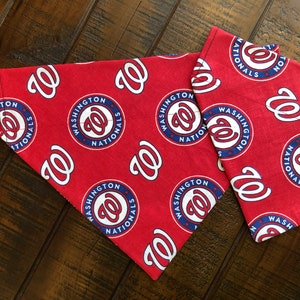 Washington Nationals Over-the-Collar Reversible Dog Bandana ~ Four Sizes, Optional Personalization