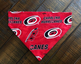 Carolina Hurricanes Over-the-Collar Reversible Dog Bandana ~ Four Sizes, Optional Personalization