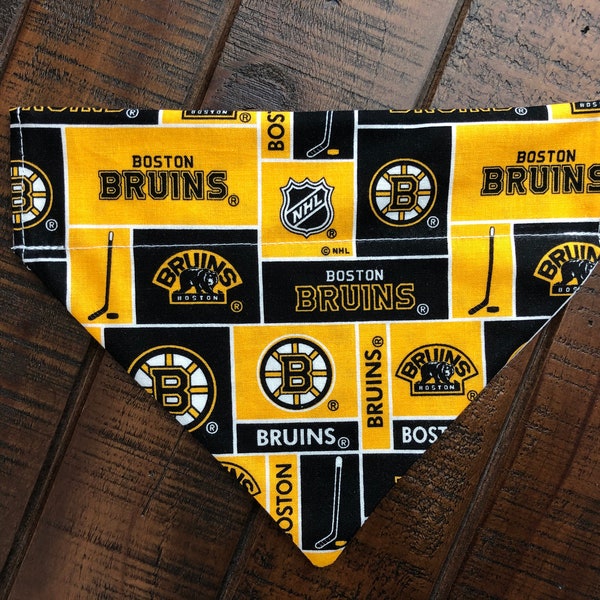 Boston Bruins Over-the-Collar Reversible Dog Bandana ~ Four Sizes, Optional Personalization