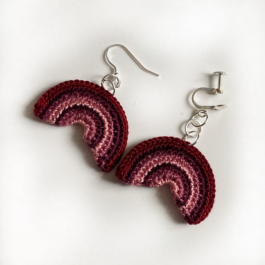 Sterling Silver Crochet Rainbow Earrings Crochet Rainbow of Hope