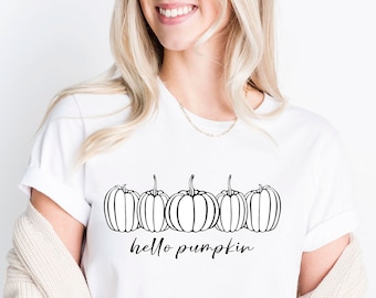 Hello Pumpkin Svg, Fall Pumpkin Svg, Thanksgiving Svg, Autumn Svg, Fall Shirt Svg, Thanksgiving Gift, Halloween Svg, Cut Files For Cricut