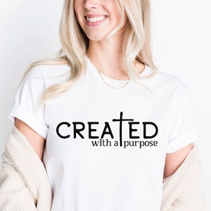 Created With a Purpose Svg, Religious Svg, Faith Svg, Jesus Svg, Christian Svg, Easter Svg, Worthy Svg, You Matter Svg, Png, Pdf, Dxf, Eps