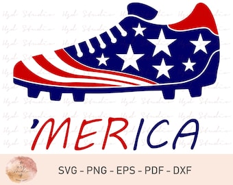 MERICA voetbal Svg, 4 juli Svg, Fourth Of July Svg, Independence Day Svg, patriottische Svg, Amerikaanse vlag Svg, sport Svg, vlag van de VS Svg, SVG
