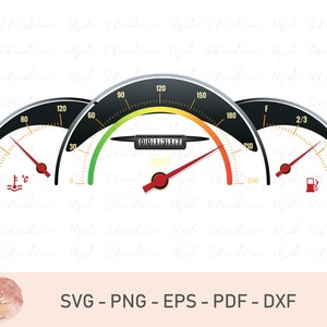 Auto Tachometer Armaturenbrett Geschwindigkeit Tankanzeige 1 Stock Vector