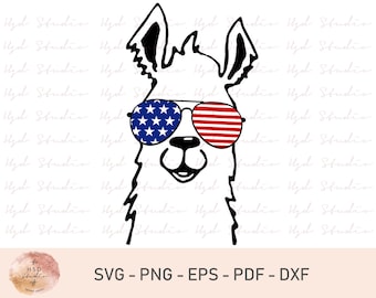 July 4th llama SVG, Funny llama Svg, Fourth Of July llama Svg, Patriotic Clipart, llamerica Clip Art, Cricut, Silhouette, Svg, Dxf, Eps, Png