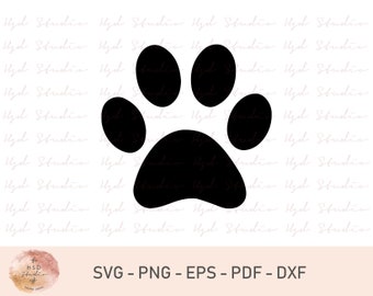 Pfote SVG, Pfotenabdruck SVG, Pfotenabdruck Clipart, Pfotenabdruck Clip Art, Pfotenabdruck Vektor, Hund SVG, Tier SVG, Dateien für Cricut, SVG, Png, Eps, Dxf, Pdf