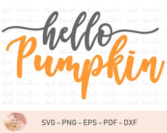 Hello Pumpkin Svg, Hello Svg, Pumpkin Svg, Fall Svg, Autumn Svg, Halloween Svg, Farmhouse Svg, Wood Sign, Svg, Dxf, Png, Pdf, Eps, Cut File