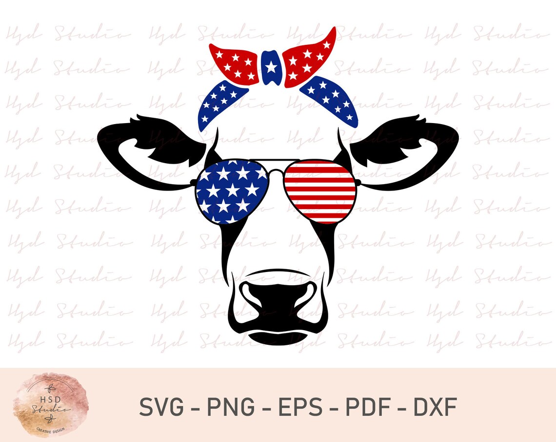 Download 4th of July Cow SVG Patriotic Cow Sublimation Designs | Etsy