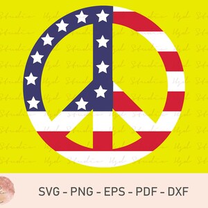 Patriotic Peace Sign SVG, Patriotic Peace Svg, Peace Symbol Svg, Independence Day Svg, 4th Of July Svg, Merica Svg, America Svg, Peace Svg