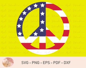 Patriotic Peace Sign SVG, Patriotic Peace Svg, Peace Symbol Svg, Independence Day Svg, 4th Of July Svg, Merica Svg, America Svg, Peace Svg