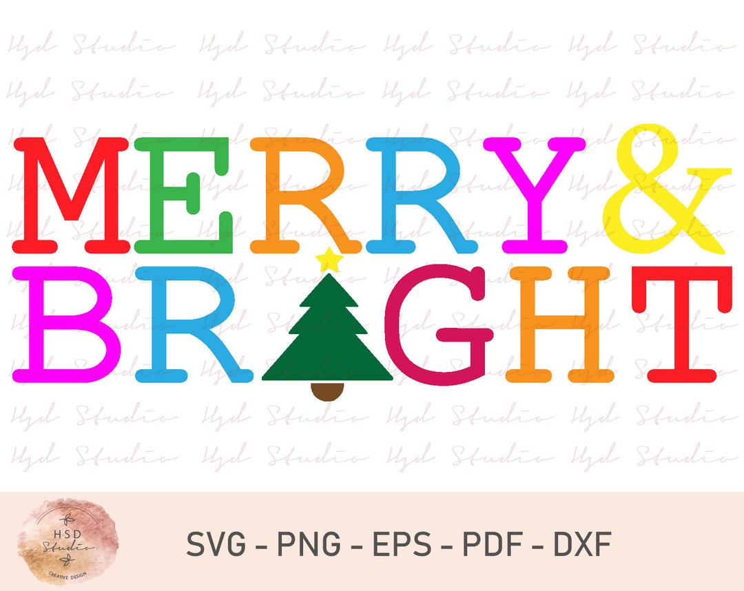 Christmas SVG, Merry and Bright SVG, Christmas Shirt Design, Holiday