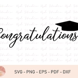 Felicitaciones Svg, Gorra de Graduación Svg, Graduado Svg, Silueta, Cameo, Cricut, Archivo de Corte, Imágenes Prediseñadas, Transferencia de Hierro Activada, Personas Mayores, Svg, Dxf