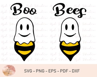 BooBees SVG, Halloween Svg, Boo SVG, Ghost SVG, Boo Bees Svg, Funny Halloween Shirt Svg, Svg Files for Cricut, Silhouette, Svg, Digital File