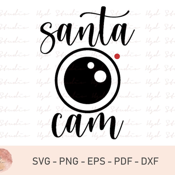 Santa Cam Christmas Camera SVG, Christmas SVG Cutting File Svg, Elf Santa Svg, For CriCut Files, Pdf Png Svg Dxf, Silhouette Cameo, Digital