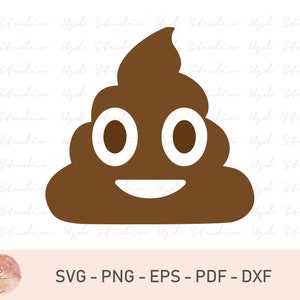 Poop Emoji SVG, Emoji Poop, Poo Emoji Birthday Clipart Files, Poop SVG Emoji Transfer Turd Emoji Cut File Silhouette Cricut Instant Download zdjęcie 1