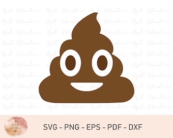 Poop Emoji SVG, Emoji Poop, Poo Emoji Birthday Clipart Files, Poop SVG Emoji Transfer Turd Emoji Cut File Silhouette Cricut Instant Download