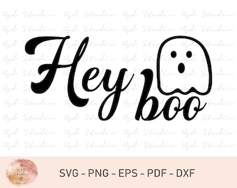 Hey boo Svg, Boo Svg, Instant Download, Fall Svg, Halloween Svg, Halloween Quotes Shirt Gift Svg, Png, Dfx, Cricut Cut File, Digital Files