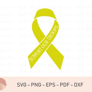 Décalcomanie en vinyle ruban jaune Soutenez nos troupes, Soutenez nos troupes Svg, Svg ruban jaune, téléchargement immédiat, Cricut, Pdf, Svg, Png, Dxf, Eps