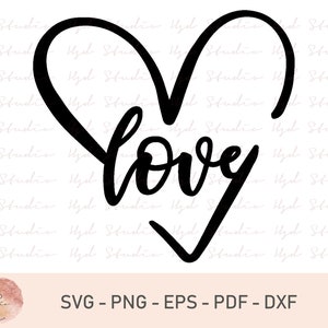 Love SVG Cut File, Valentine&#39;s Day Svg, Instant Download, 14th February, Clip Art, Svg Files for Cricut, Svg, Png, Eps, Pdf, Dxf, Digital